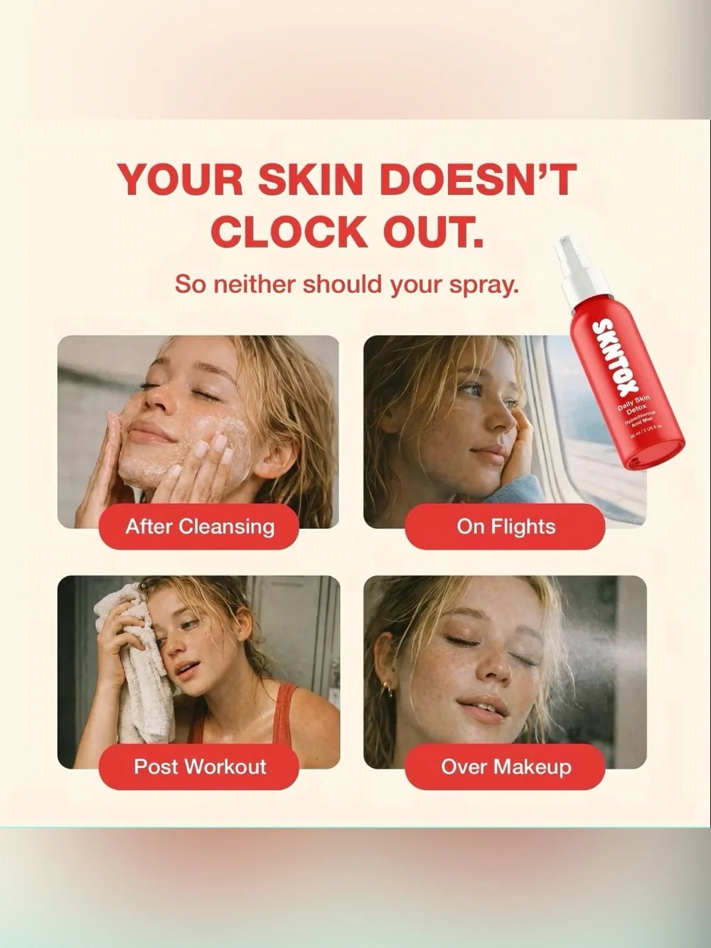 Daily Skin Detox Hypochlorous Acid Mist Lightweight Fast-Absorbing Facial Spray